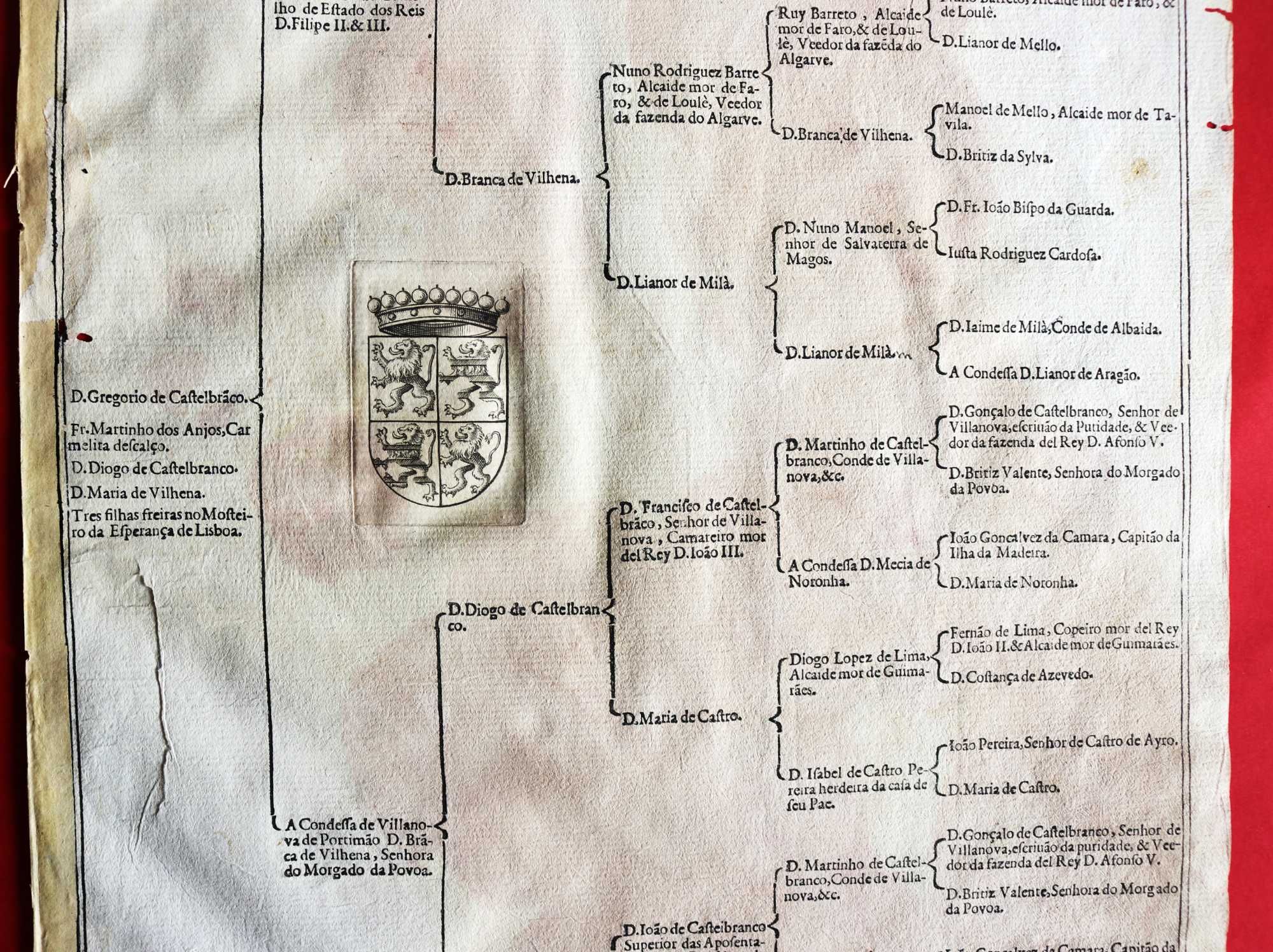 Condes de Vila Nova de Portimão, árvore de costados 1599 rara