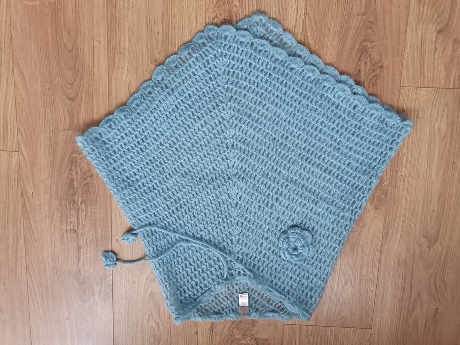 Ponczo dla dziewczynki błękit