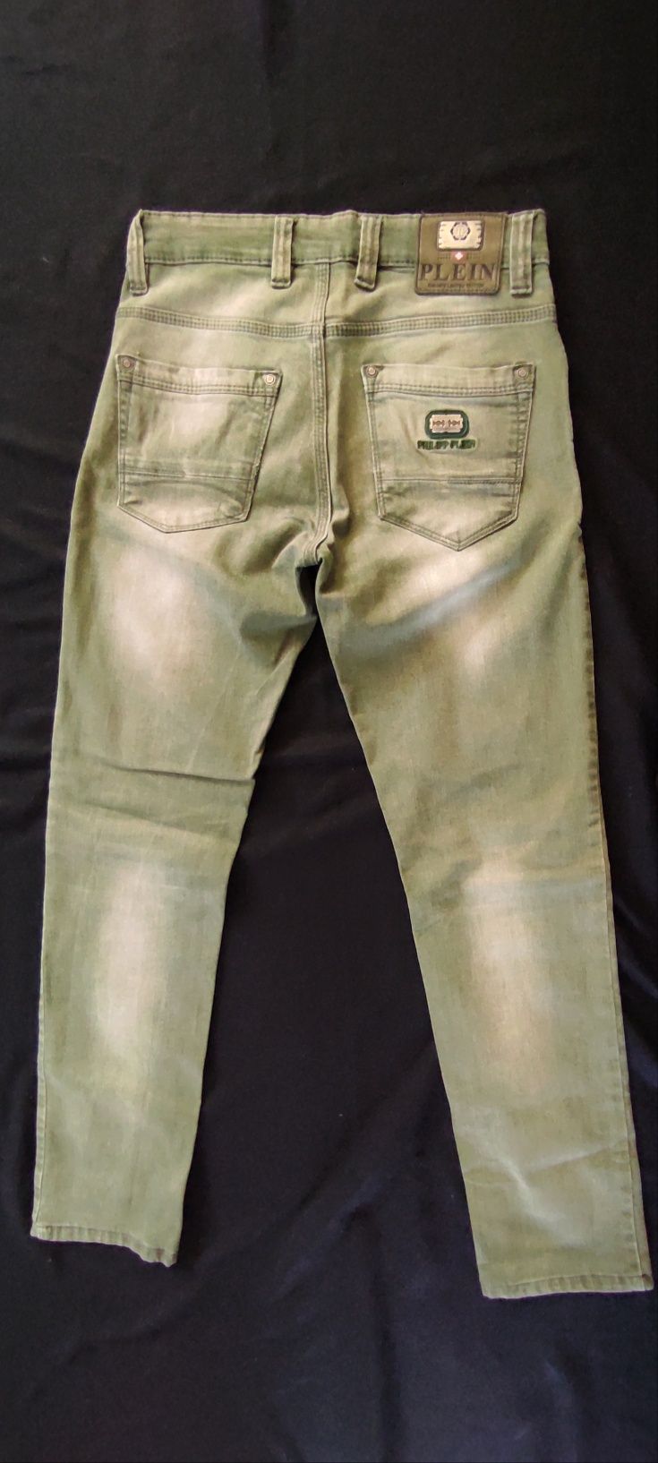 Philipp Plein spodnie jeansowe W30 L34 kolor khaki