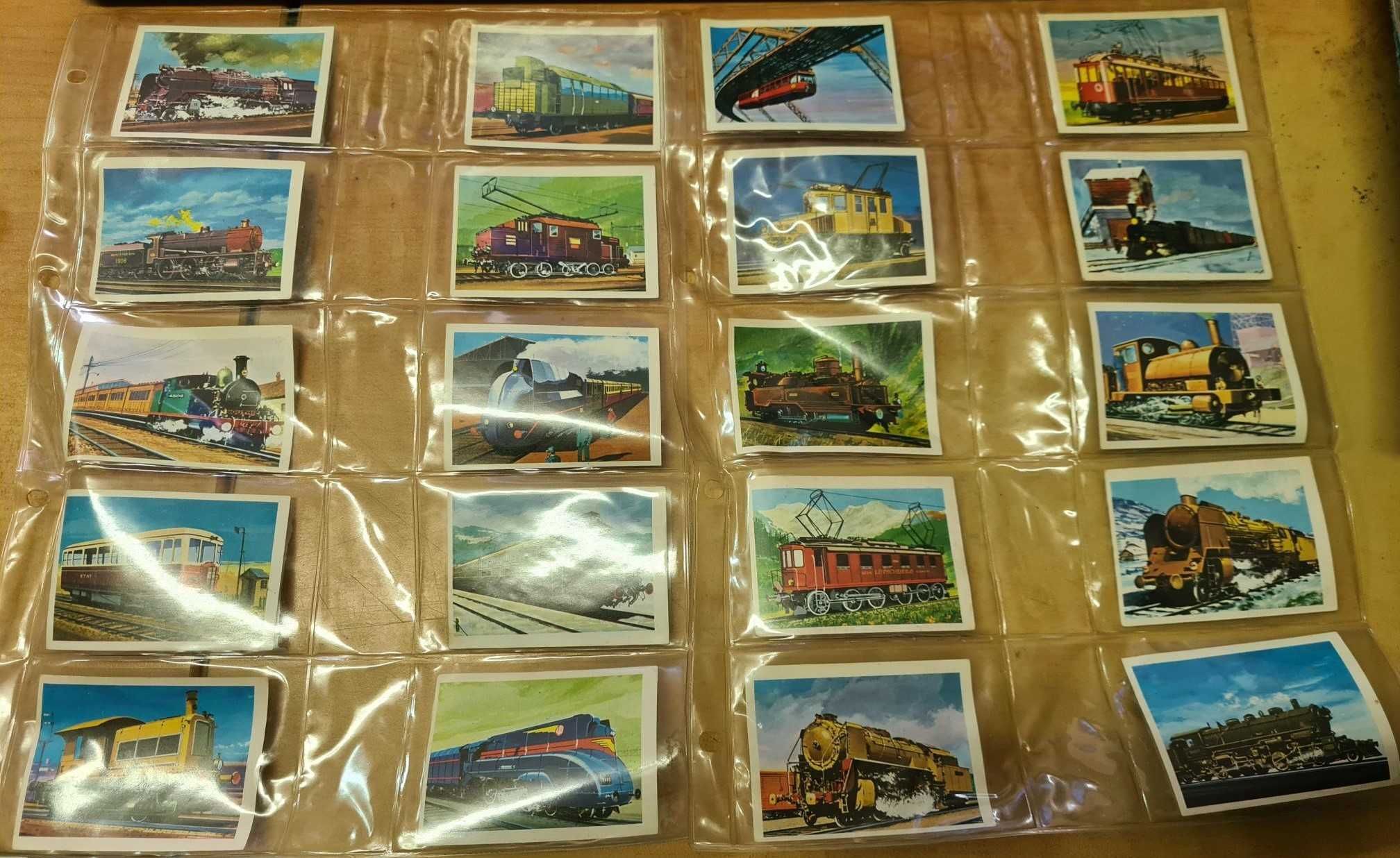 Coleção completa de 170 cromos dos comboios