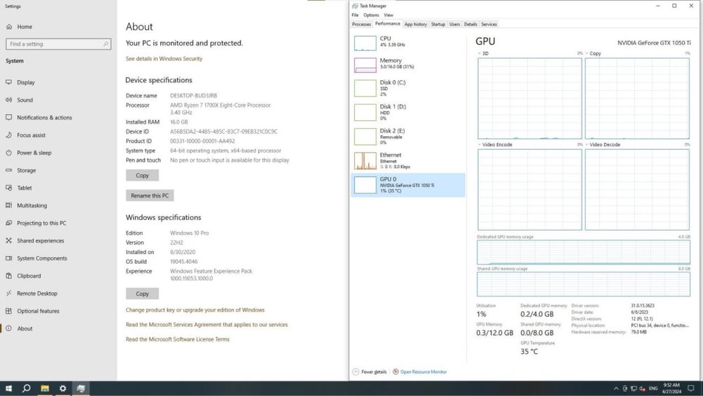 ПК ryzen 1700x/16g ram/gtx 1050ti/1000hdd/256ssd