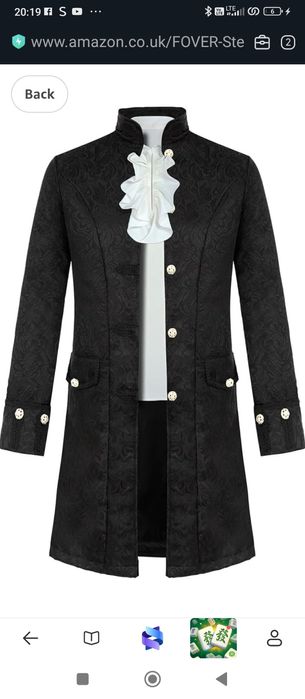 XXXL.Kurtka  surdut FOVER męska w stylu vintage steampunk z koszulą fa