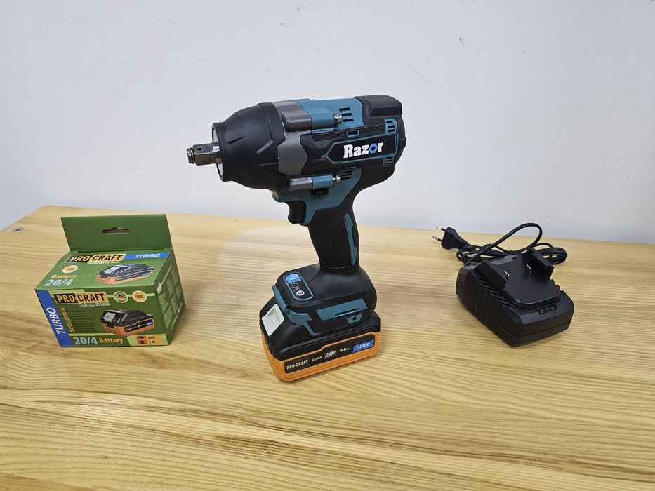800Nm Гайковерт Razor (makita ,ProCraft) +4.0Ah акб TURBO +Зарядное ус