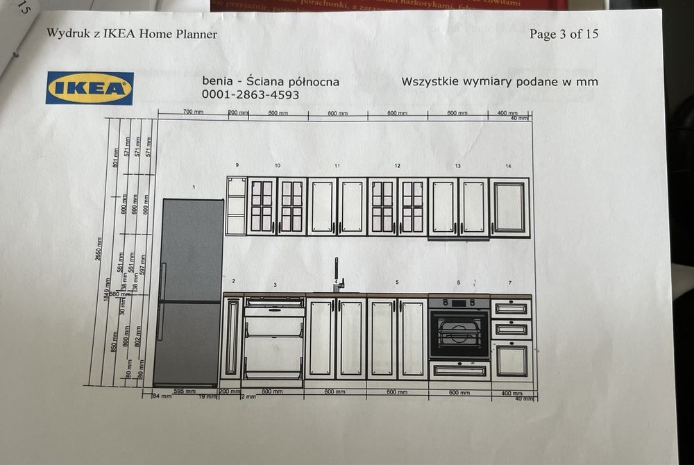 Kompletna kuchnia Ikea Metod Bodbyn kremowa