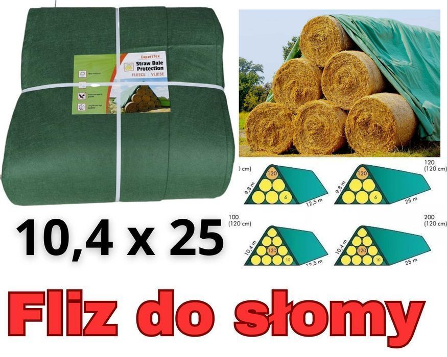 Fliz 10,4x25 do słomy – bele, 12 rozmiarów, najlepsze ceny