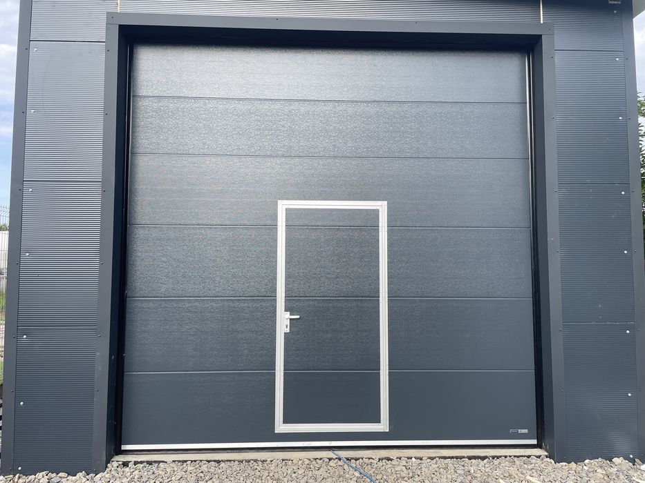 Brama garażowa segmentowa 3000x2250 antracyt brązowa biała