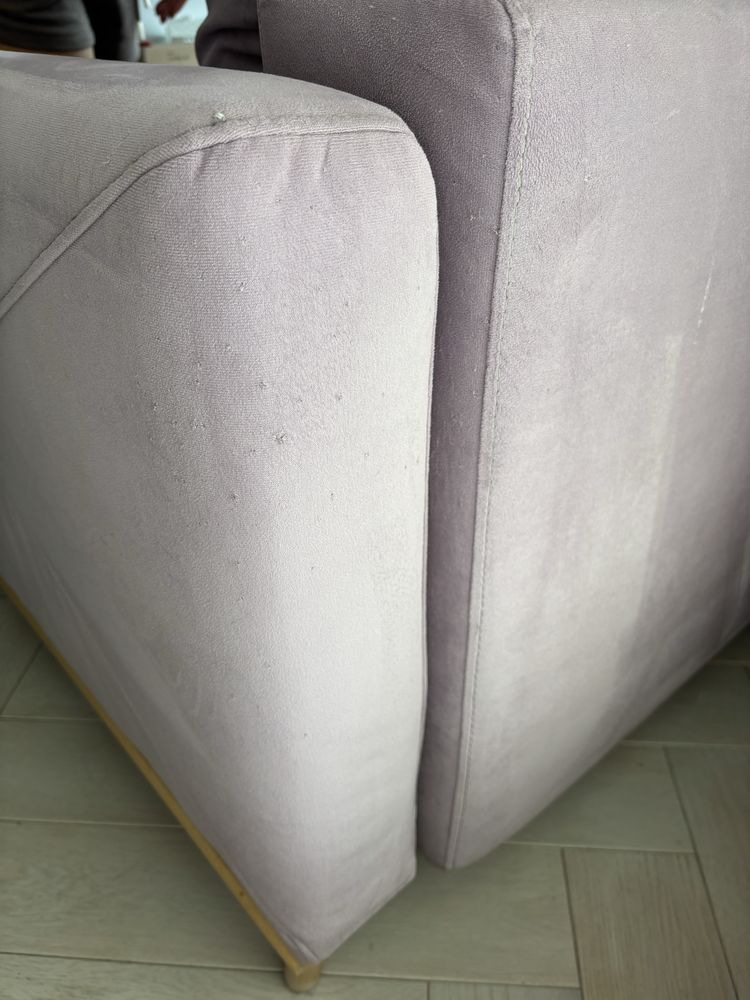 Sofa z funkcją spania kolor lawendowy z Agata Meble