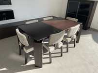 Mesa wengue extensível + 6 cadeiras