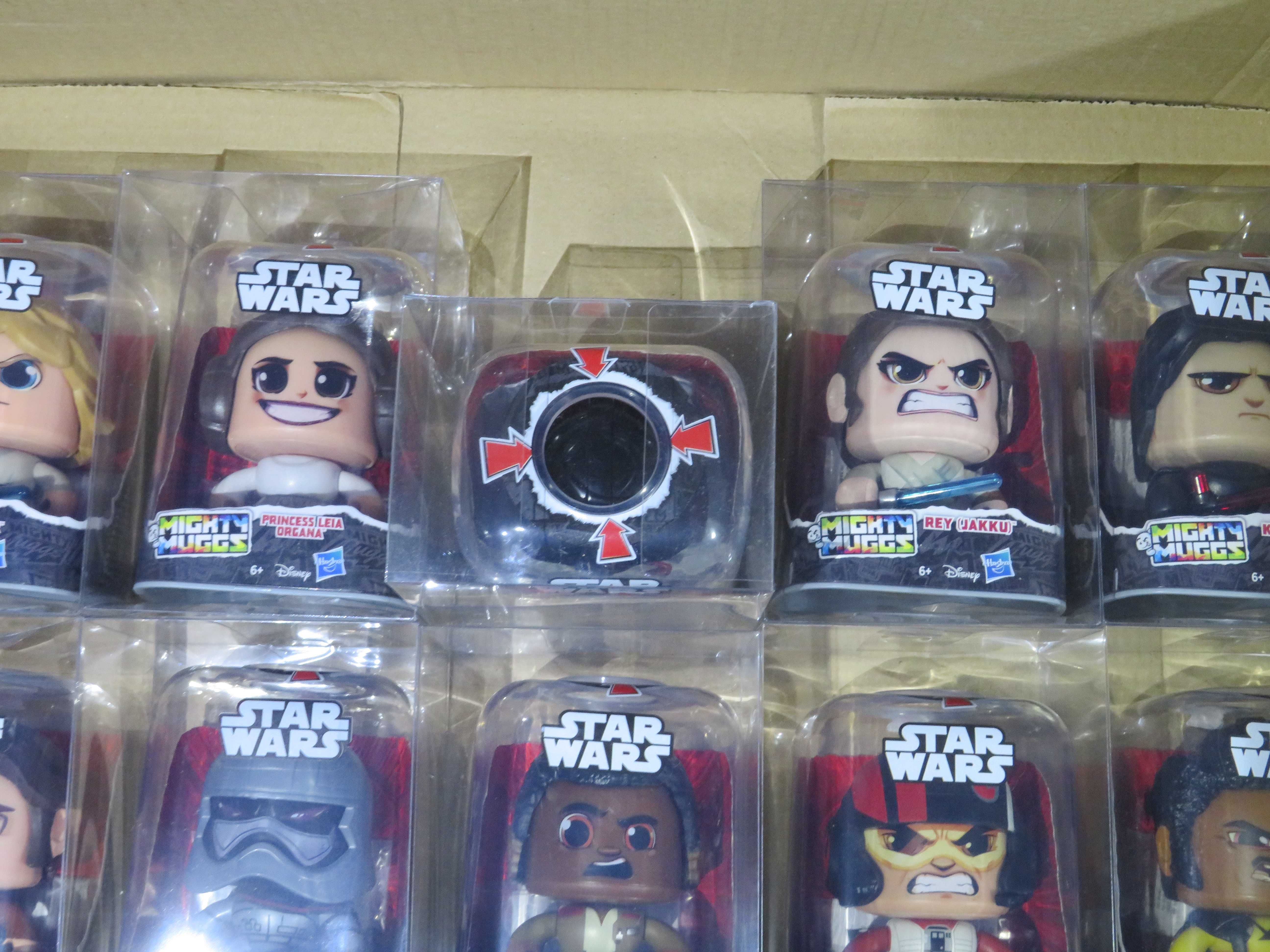 10 Figuras Mighty Muggs Star Wars Hasbro + 10 Caixas Acrílico