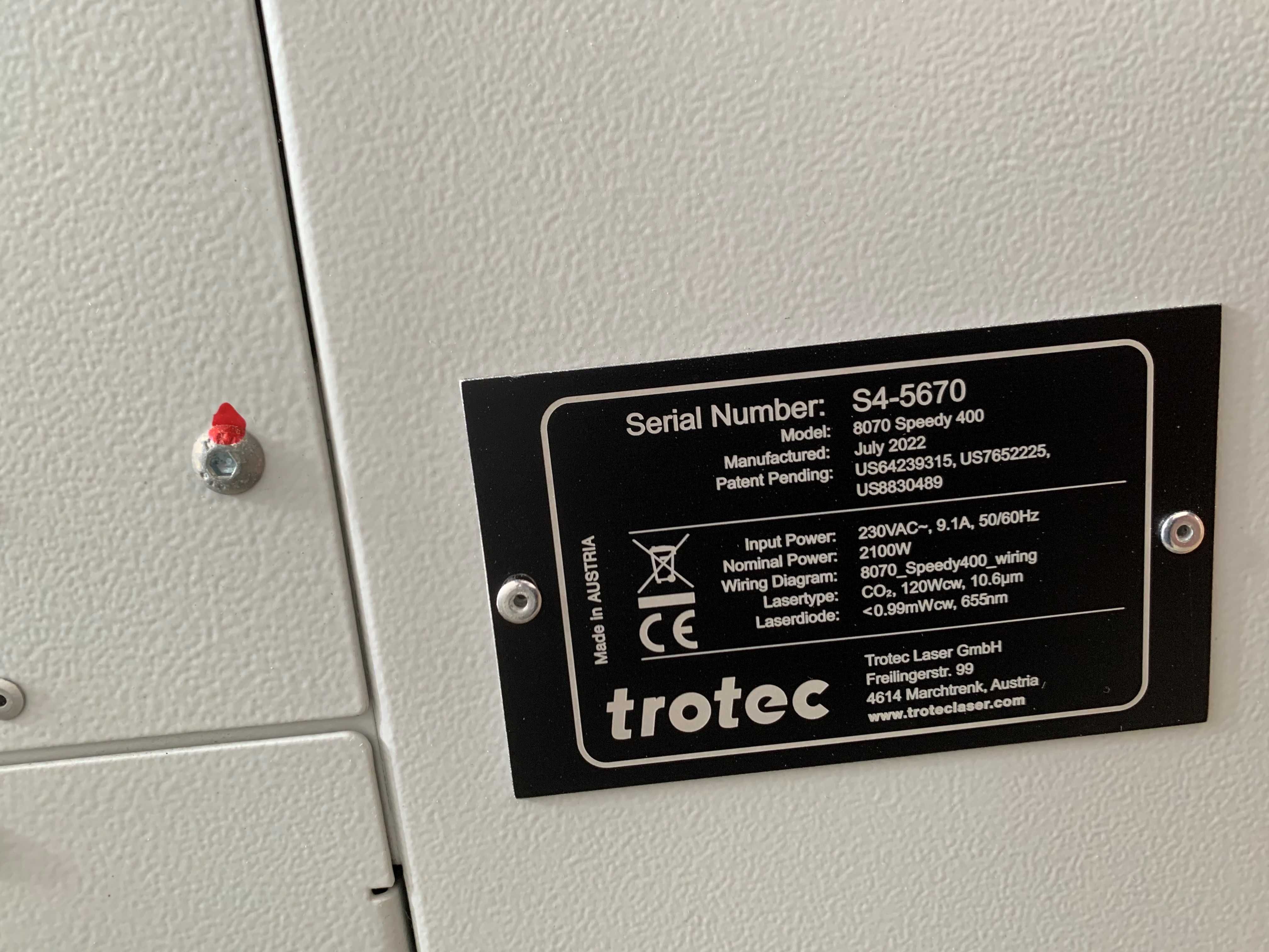 Maquina laser CO2 - TROTEC Speedy 400