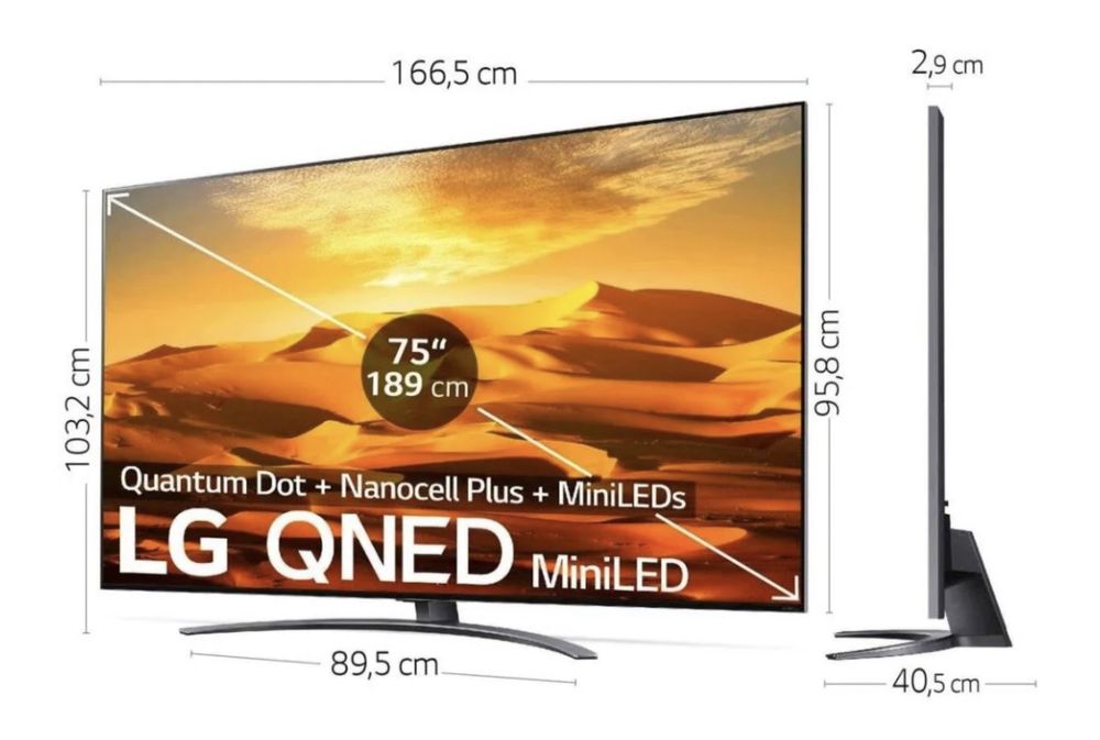 Telewizor Mini LED LG 75QNED916QE 75 cali 4K UHD GWARANCJA