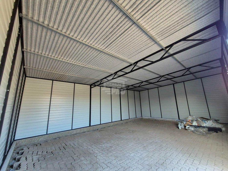 Garaż blaszany - hala magazynowa 9x6m - Otwórdach spad w tył GP571
