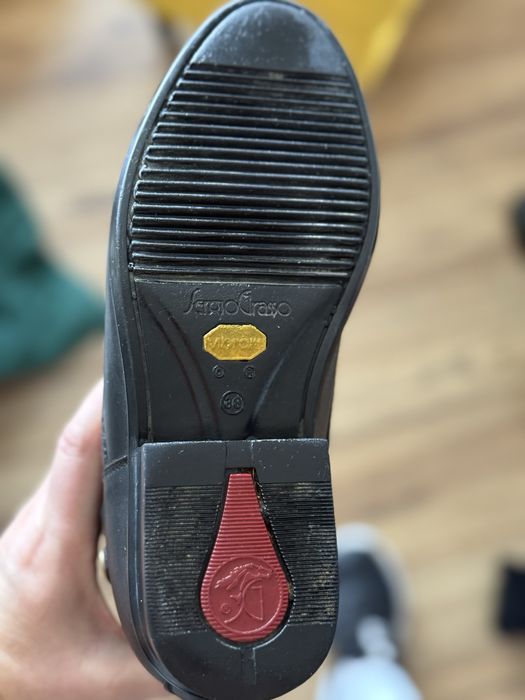 SERGIO GRASSO Oficerki Jeździeckie Skórzane Rozmiar 38 Vibram