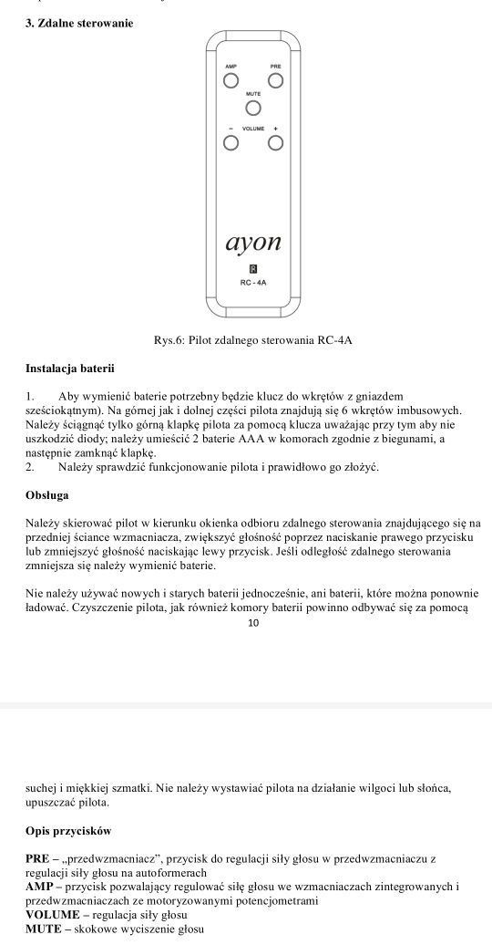 Oryginalny pilot AYON RC 4A