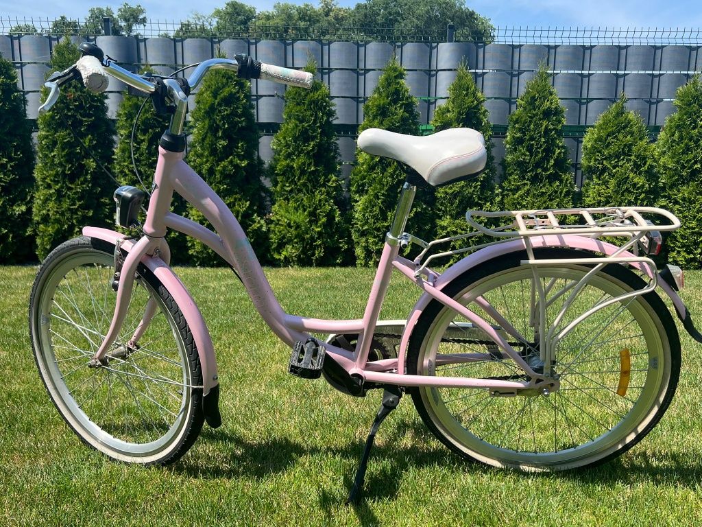 Rower miejski dziewczęcy dla dziewczynki 24 całe koła storm city line