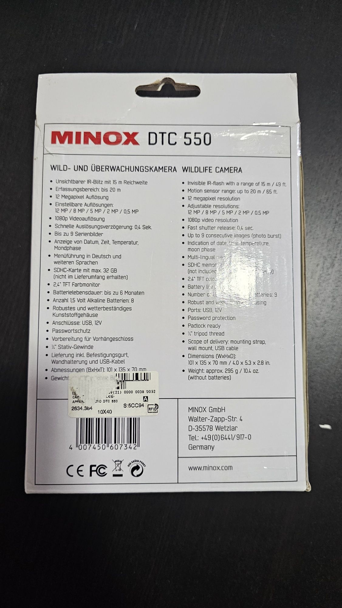 Minox DTC 550 WiFi – Câmara de Vida Selvagem