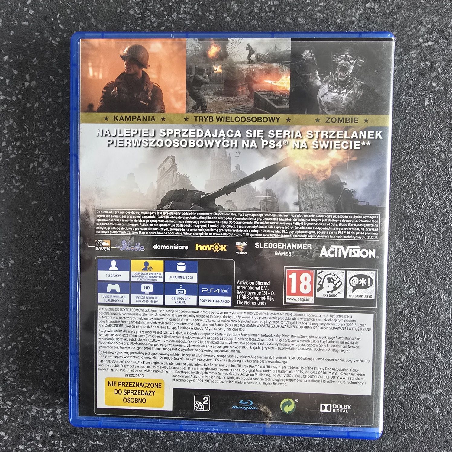 Call of Duty WW2 PlayStation 4,5 PS5 wersja PL