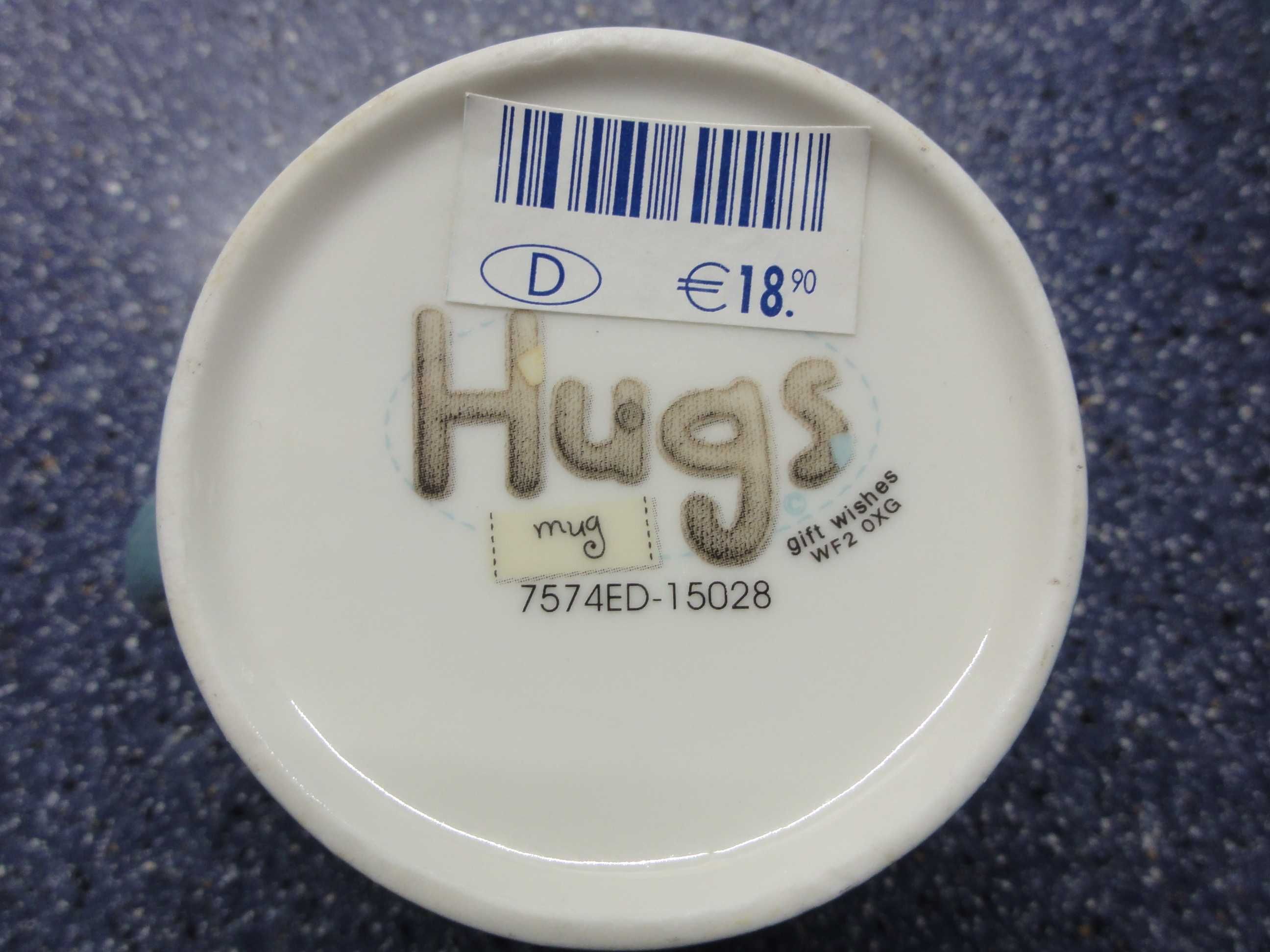 Другу:Чашка (HUGS mug) номерная КОСТЯНОЙ ФАРФОР.Из Германии, ценник