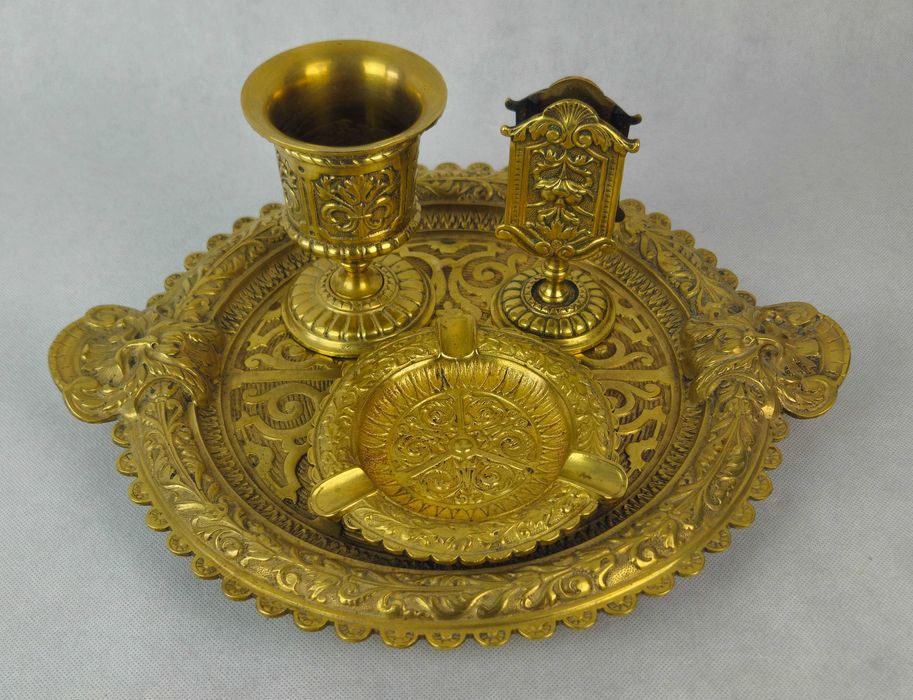 Piękny stary oryginalny zestaw gabinetowy DEPOSE - Francja