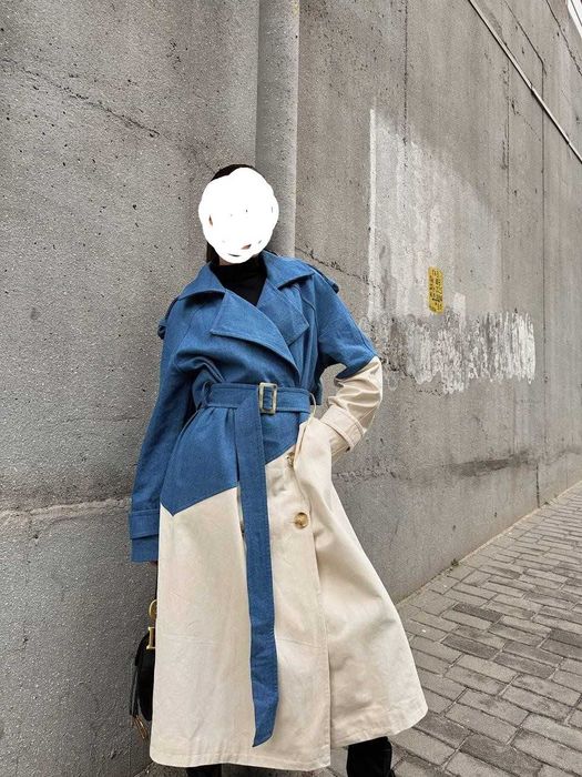 Trencz/płaszcz beżowy jeans