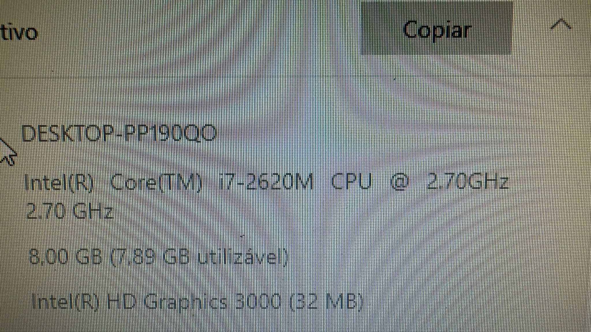 Computador All IN ONE, i7-2620M, 8GB
