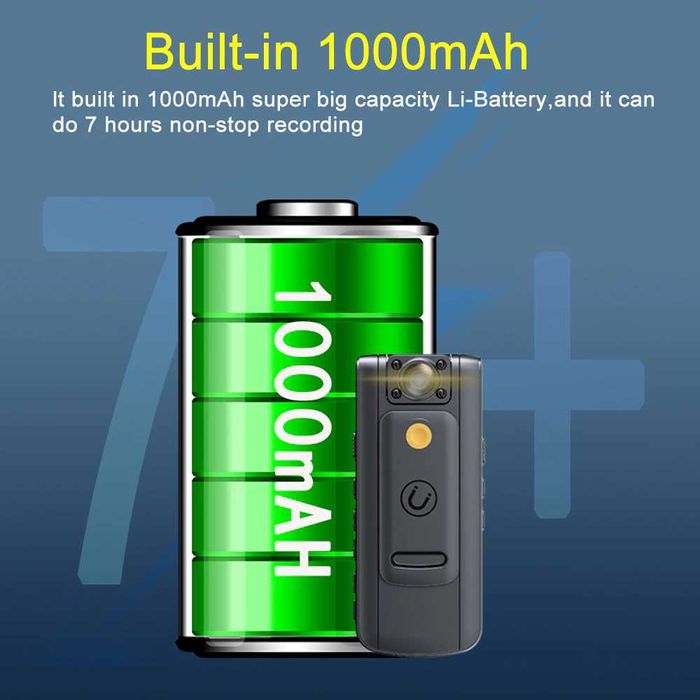 В23 Магнітна Боді-камера з екраном HD IPS, обертання на 180,Реєстратор