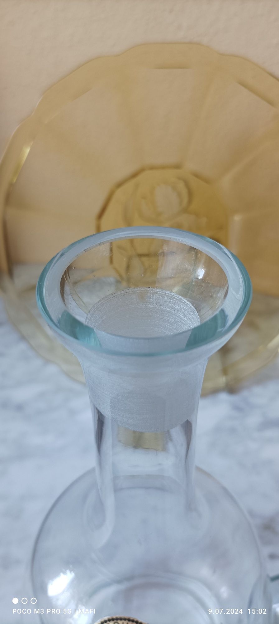 Karafka kryształowa Bohemia 26,5 cm plus korek