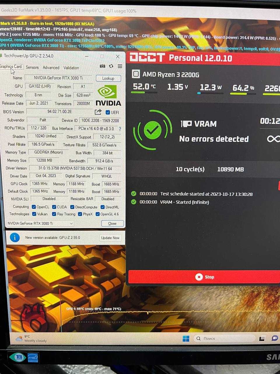 Відеокарта ТОП Palit Gaming Pro RTX 3080Ti 12Gb BOX іKLAVAcomp