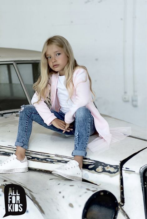 Wyprzedaż ! Spodnie jeansowe niebieskie ALL FOR KIDS 140/146