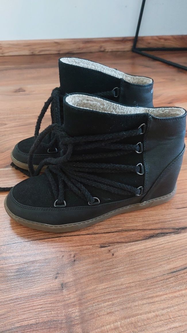 Buty 39 kozaki zimowe DIVERSE czarne damskie