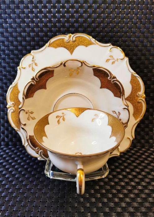 Porcelana Śląska TRIO TILLOVITZ Tułowice Złocona Unikat