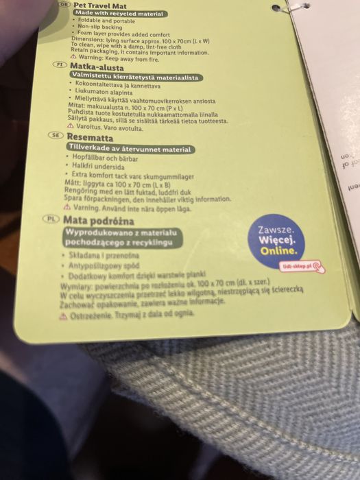 Mata podróżna Zoofari nowa dla psa kota