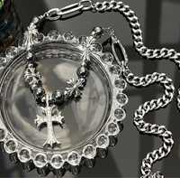 Ожерелье унисекс с крестом в стиле chrome hearts y2k готика