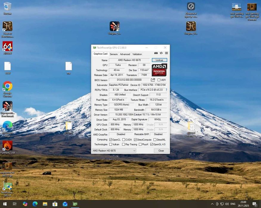 Видеокарта Shaphire HD6670 1gb ddr5