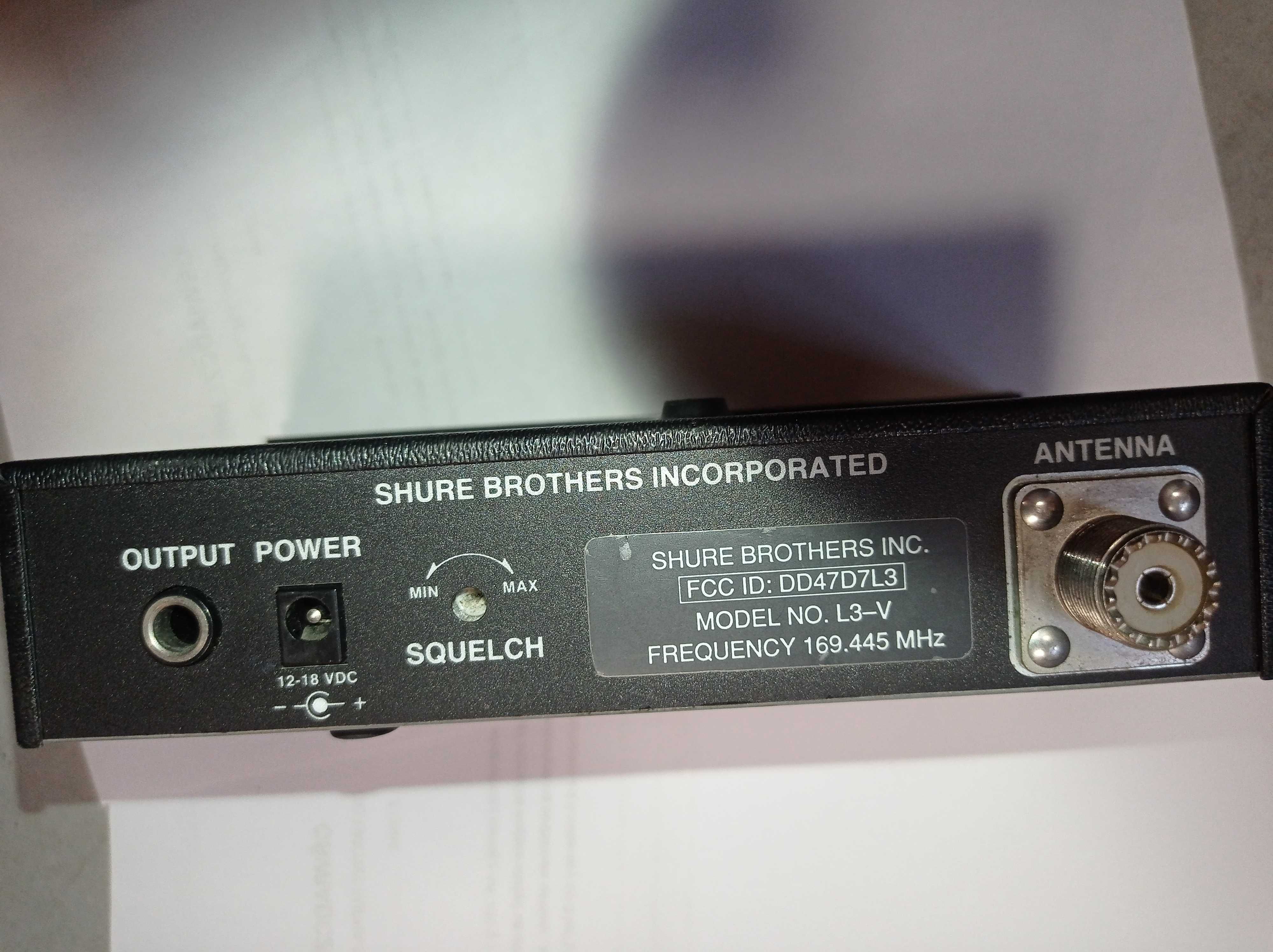 Stary mikrofon bezprzewodowy - Shure + odbiornik SHURE L3