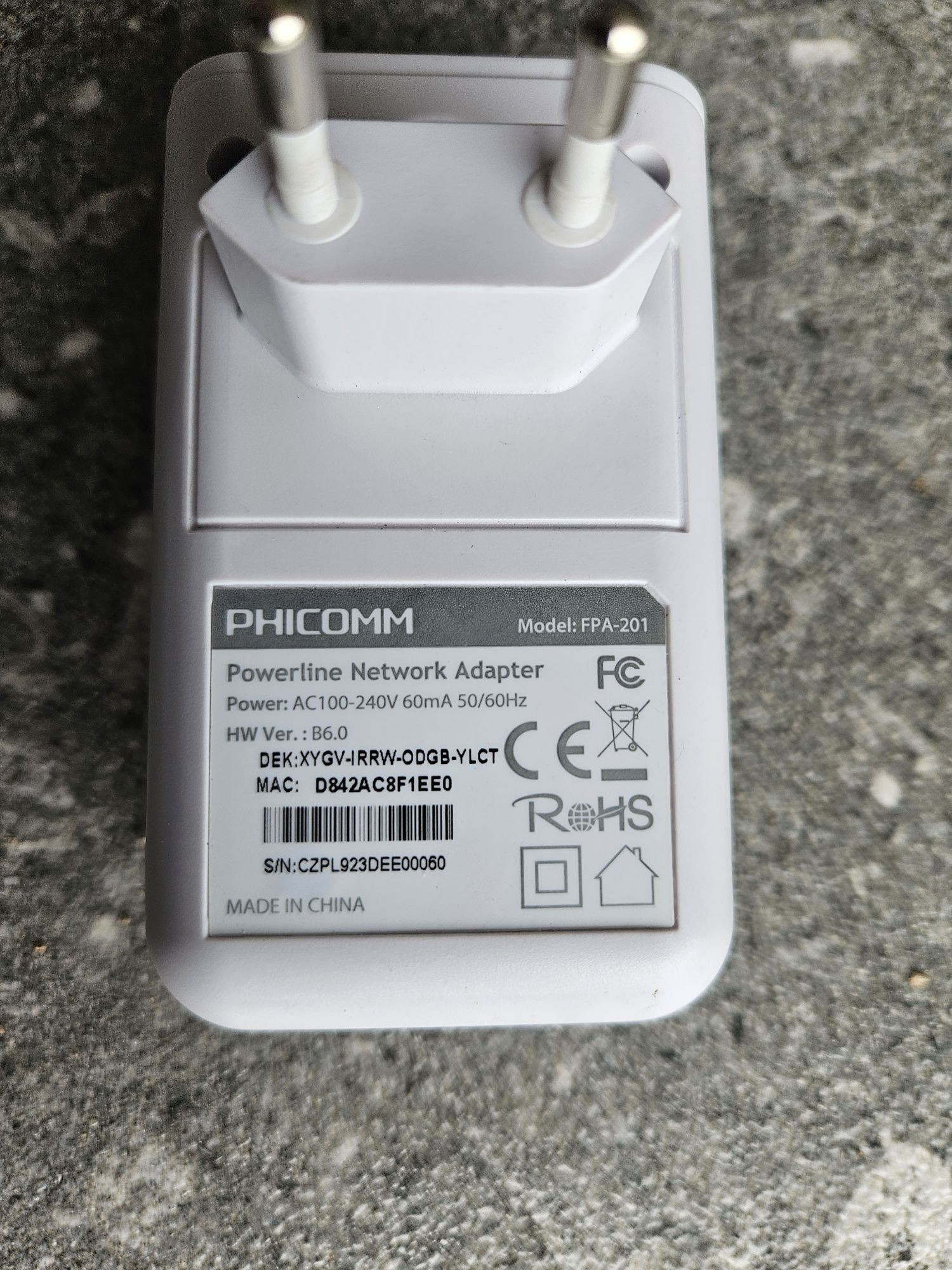 Phicomm Powerline FPA-201 200mbps 2 szt transmiter