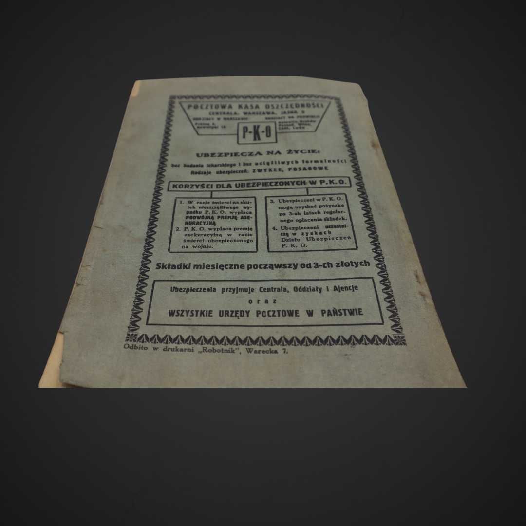 Kalendarz KOLEJARZA 1932R Drukarnia Warszawa Warecka7 lk0504