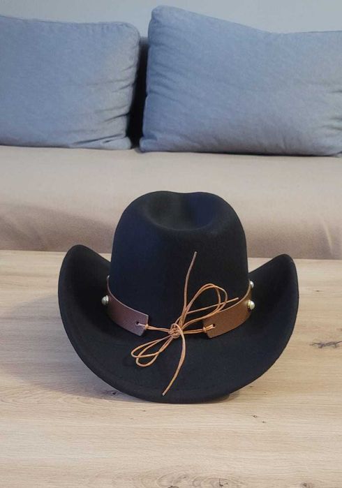 Kapelusz kowbojski czarny klasyczny Wild West Country Western nowy
