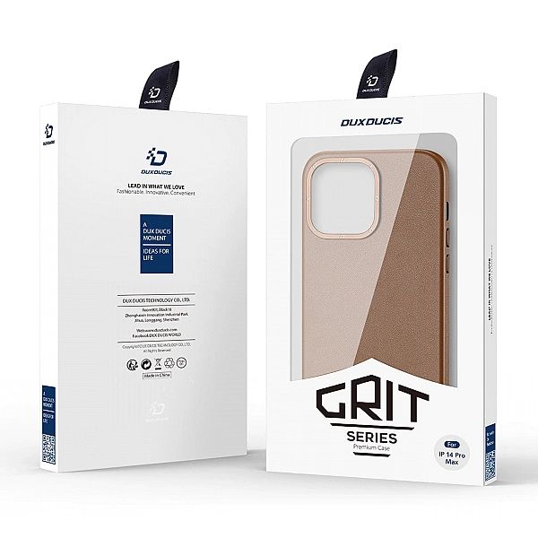 Dux Ducis Grit skórzane etui do iPhone 14 Pro Max elegancki pokrowiec