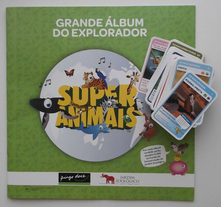Caderneta + 108 Cartas Super Animais