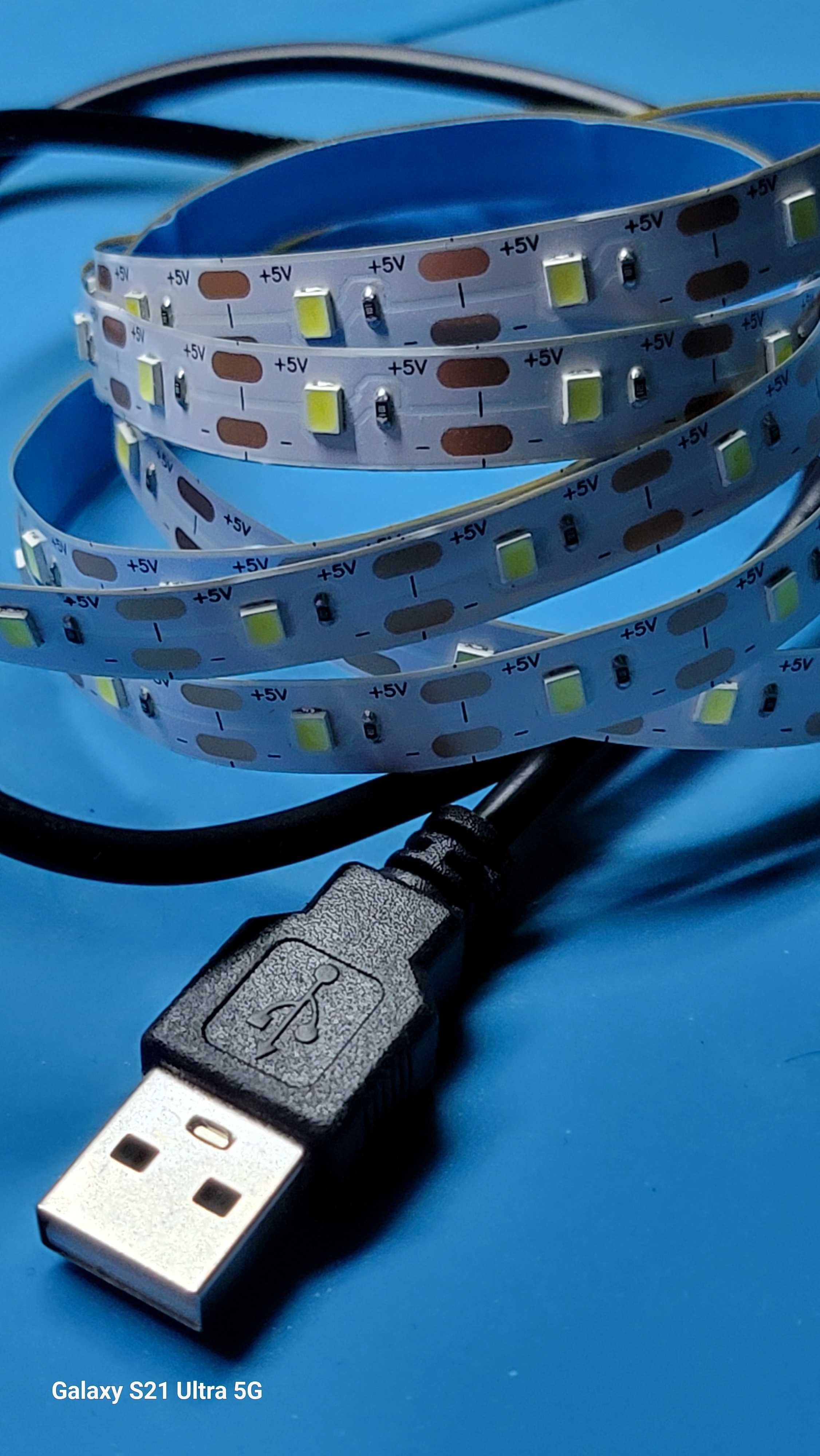 LED лента USB 5V до повербанок 1 метр