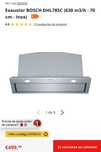 Exaustor BOSCH DHL785C (630 m3/h - 70 cm - Inox)