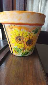 Vaso artesanal pintados a mão