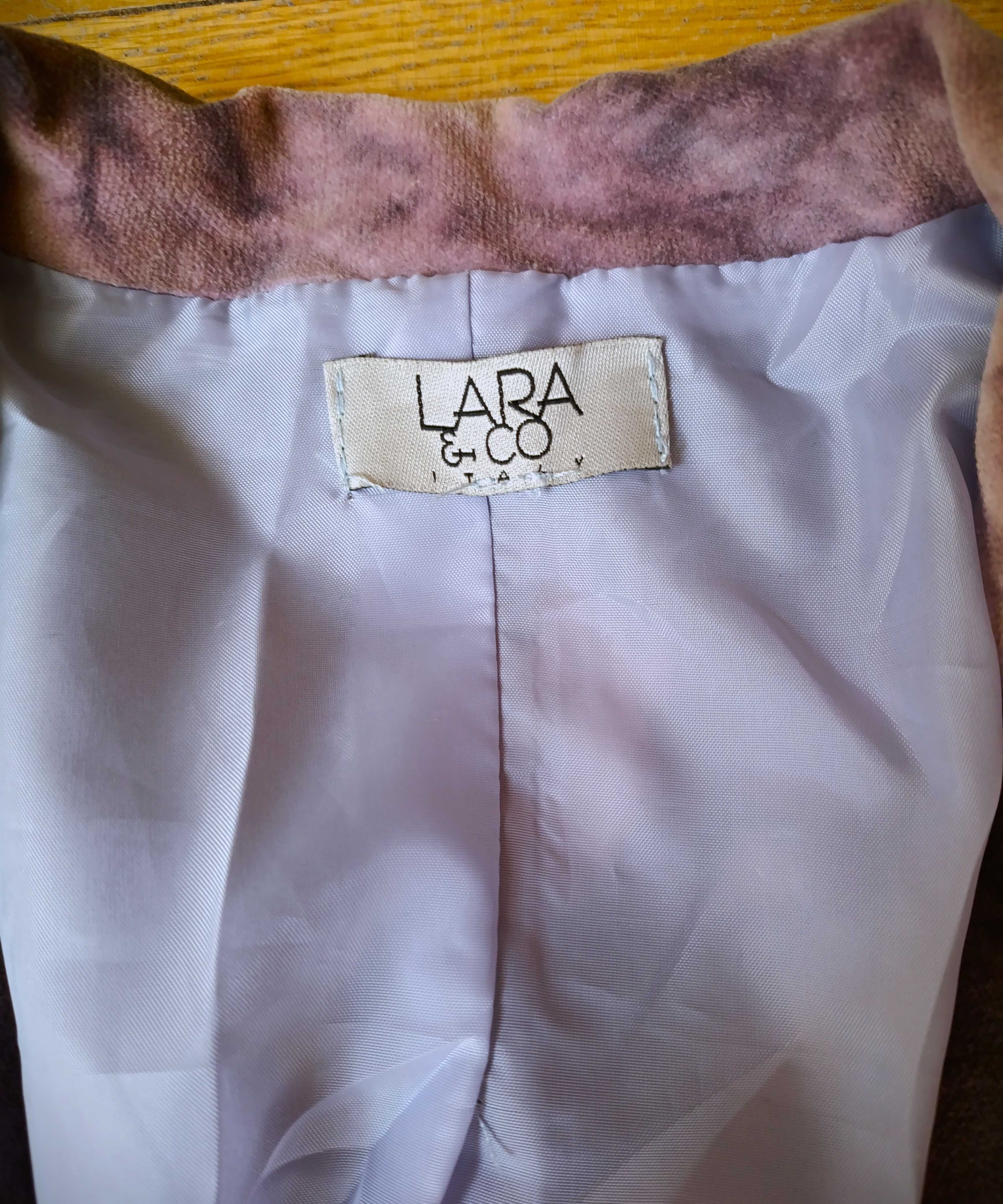 LARA&CO - ciekawy żakiet, marynarka - aksamit, bawełna - 40/L