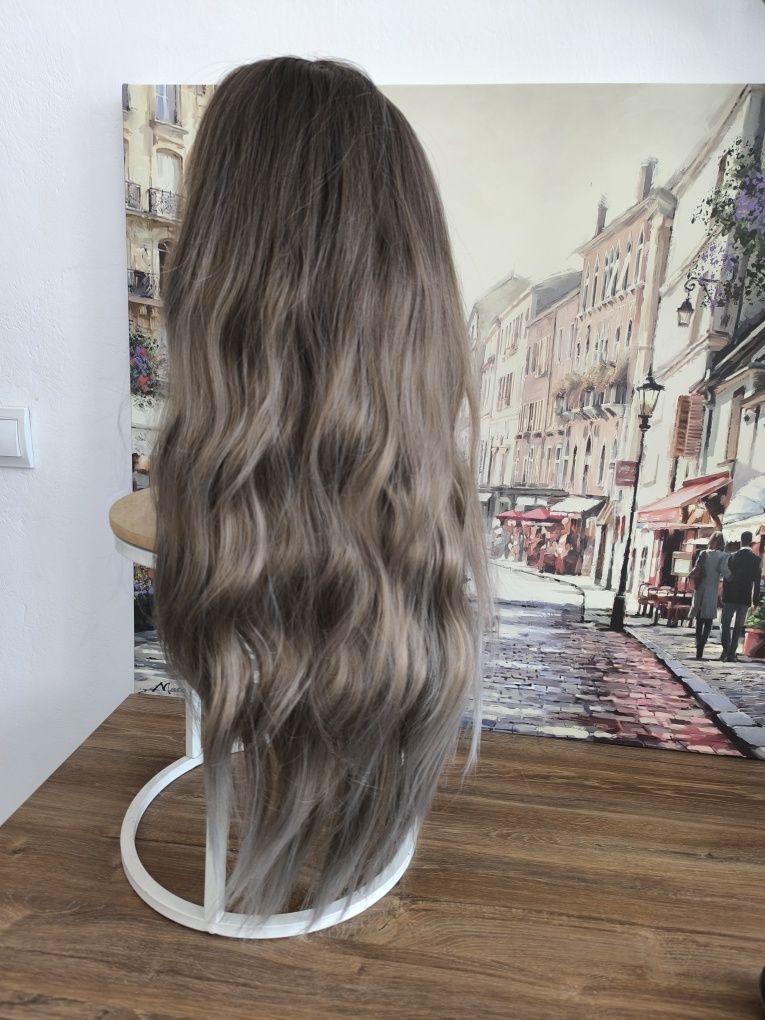 Peruka ciemny blond odrost fale nowa długa 75cm