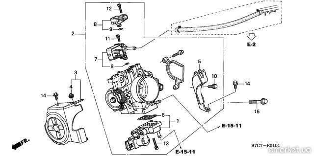 Дроссельная заслонка в сборе HONDA 16400PNEG53