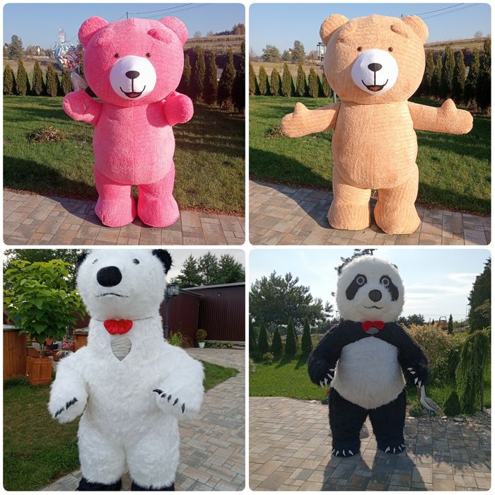 Biały Miś Luksus żywa maskotka Tańczące lalki Stitch urodziny wesele.