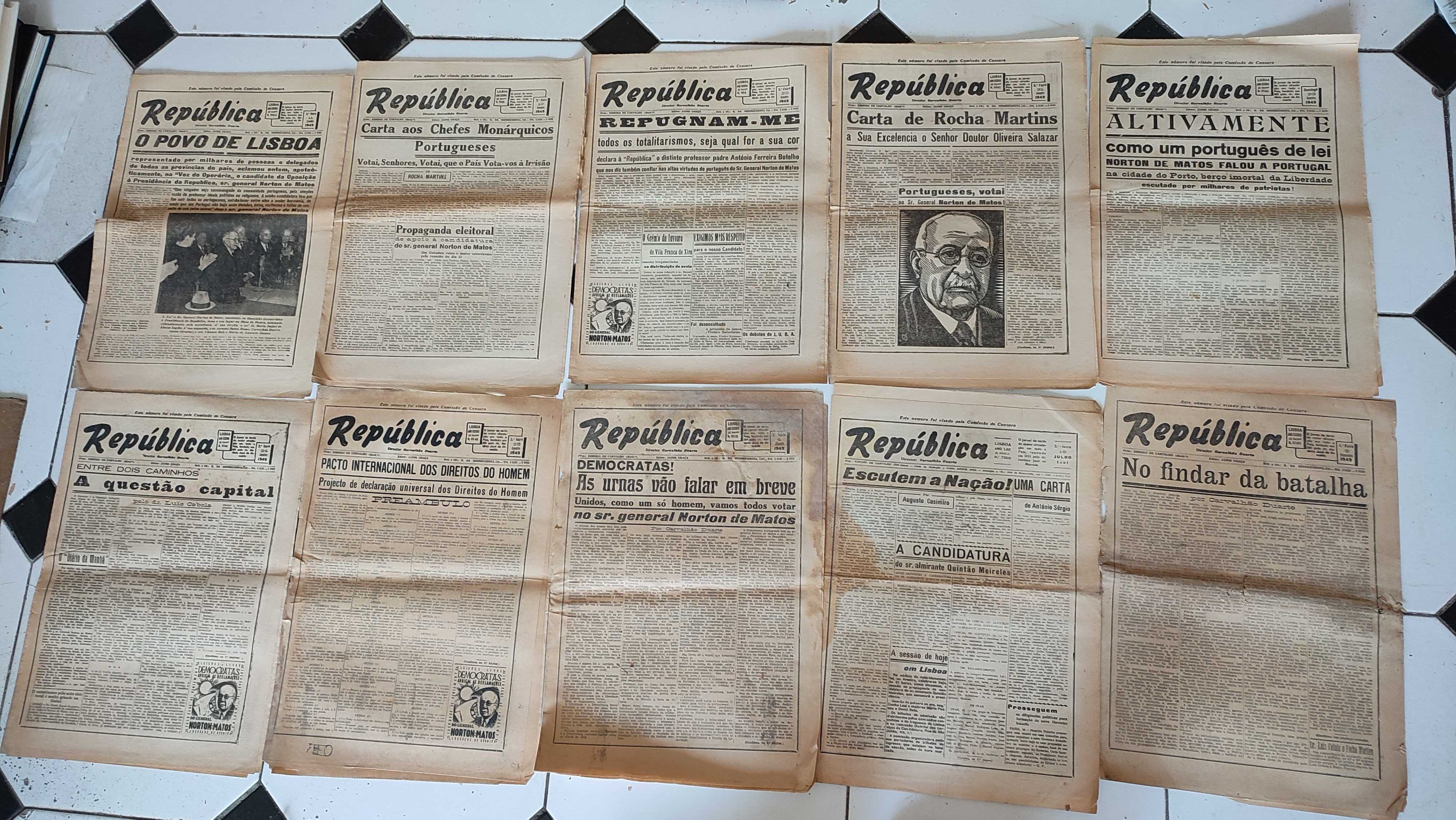 Lote 80 Jornais República - Anos 40, 50 e 60