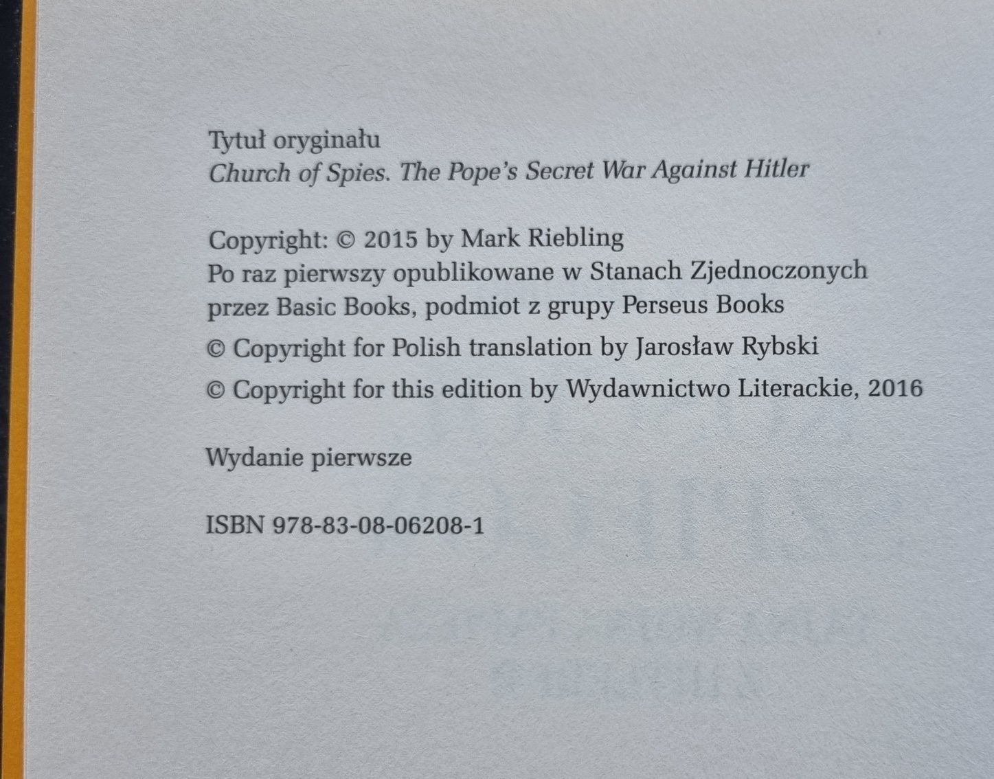 Kościół Szpiegów , Mark Riebling
