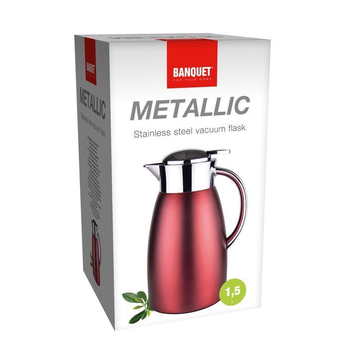 Termos Ze Stali Nierdzewnej Metallic Red 1,5L